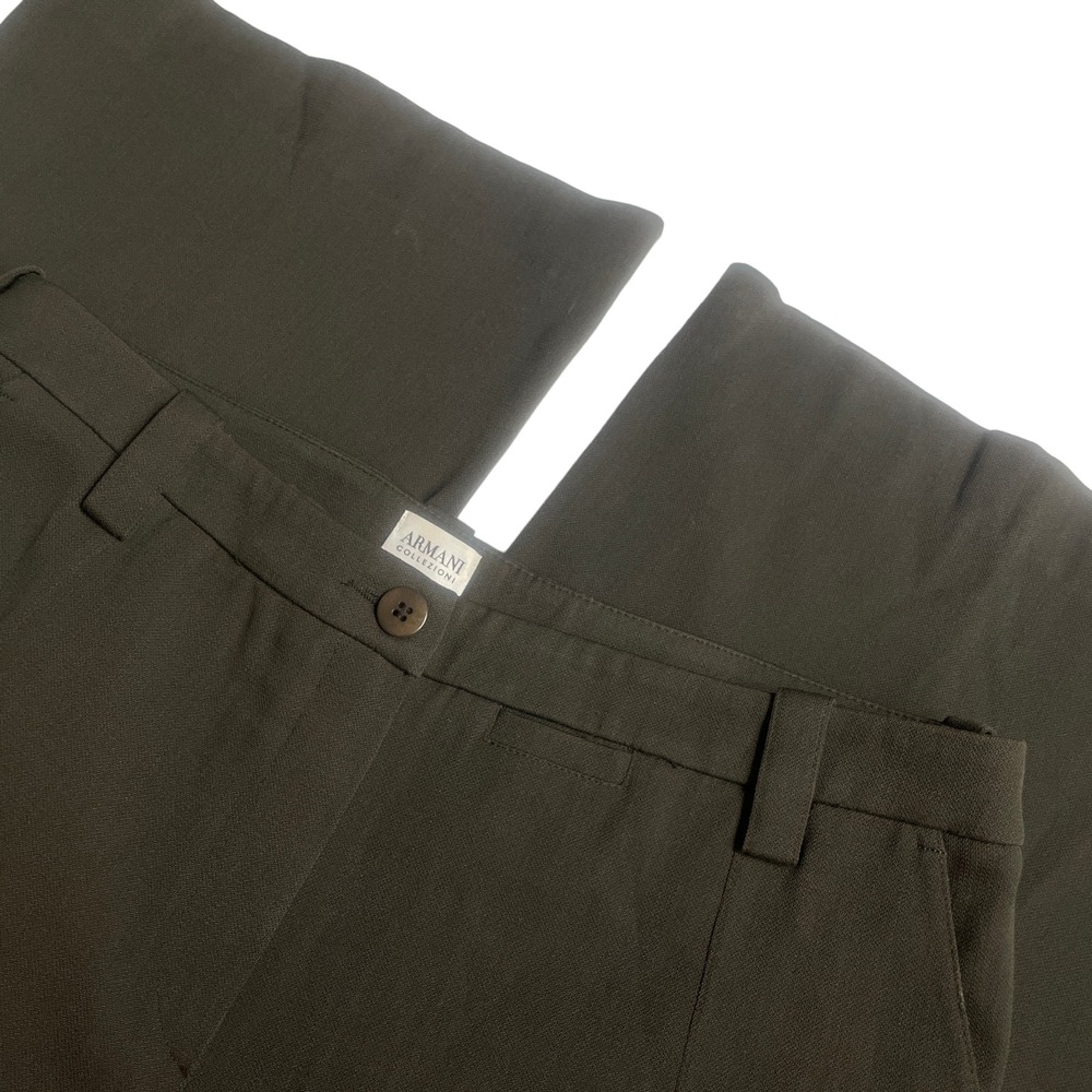 Armani Collezioni 10 Brown Dress Pants Wide Leg‎ (small stain)